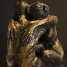 Paolo e Francesca, particolare – bronzo dorato, 2008